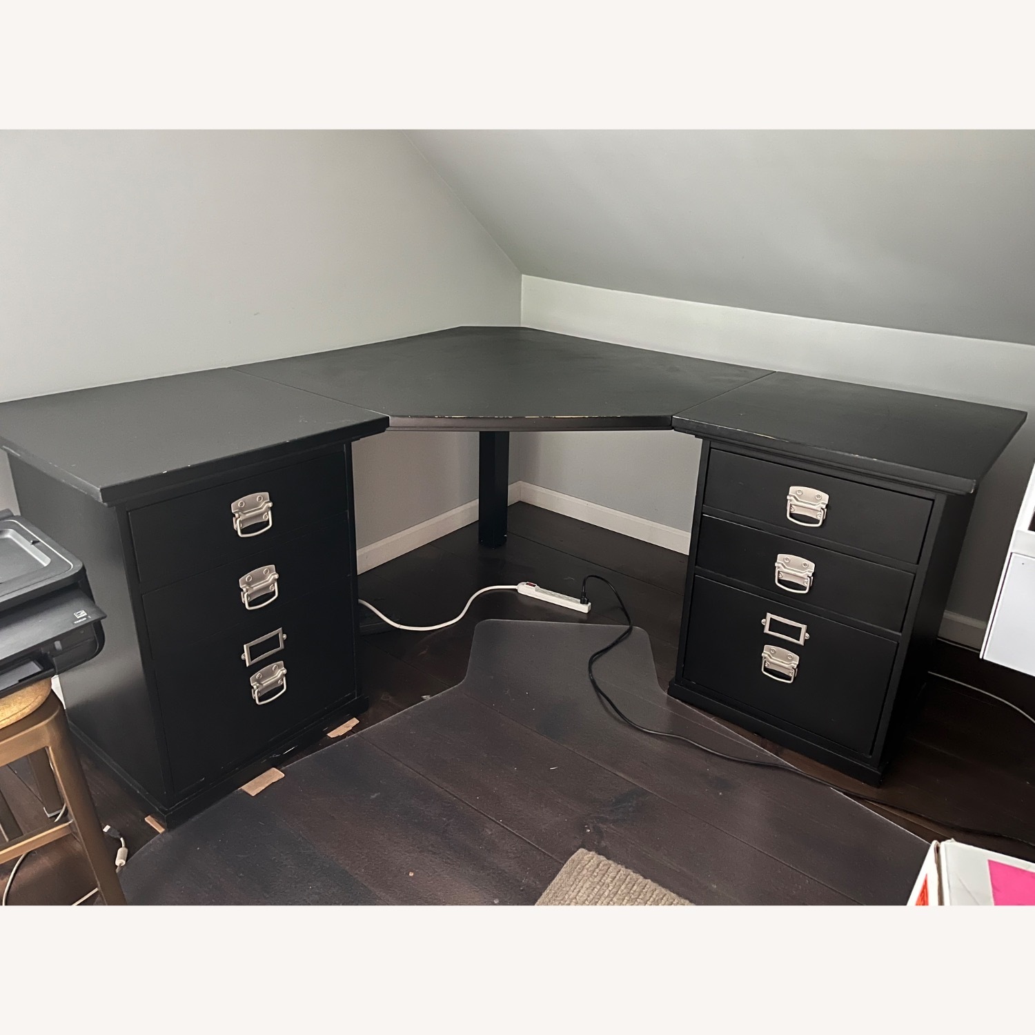 Pottery Barn Bedford Black Wood Desk - image-1