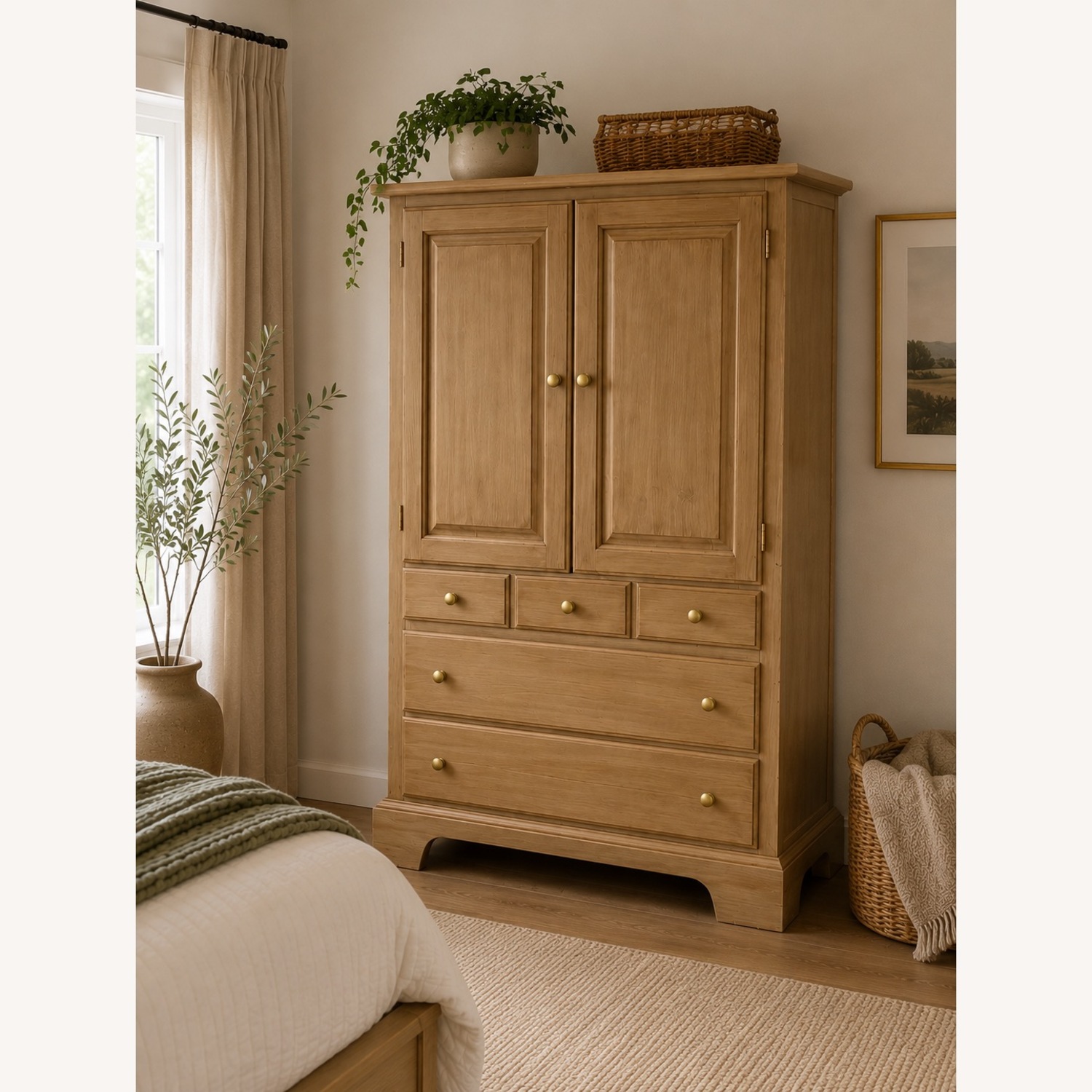 Vintage/Antique Finds Natural Wood Armoire - image-2