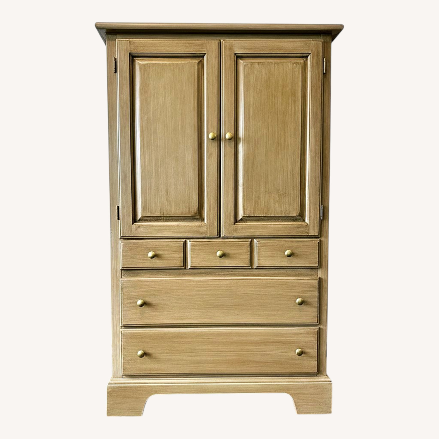 Vintage/Antique Finds Natural Wood Armoire - image-0