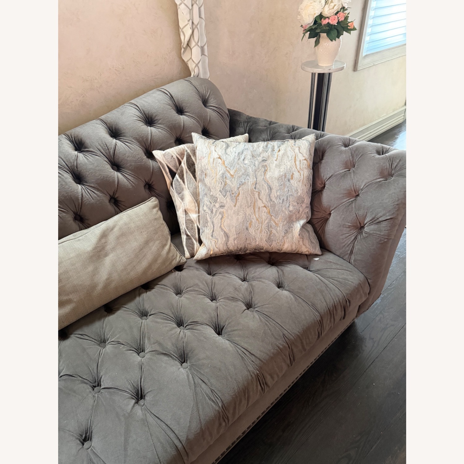 Raymour & Flanigan Dutchess Dark Gray 3+ Seater Sofa - image-4