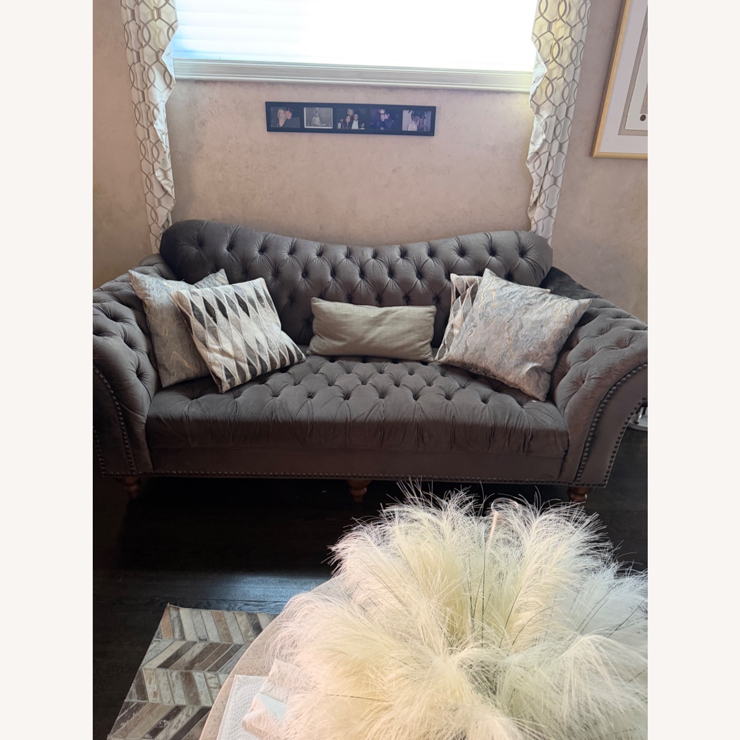 Raymour & Flanigan Dutchess Dark Gray 3+ Seater Sofa - image-1