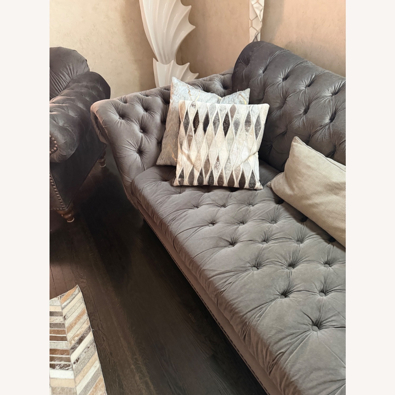 Raymour & Flanigan Dutchess Dark Gray 3+ Seater Sofa - image-3