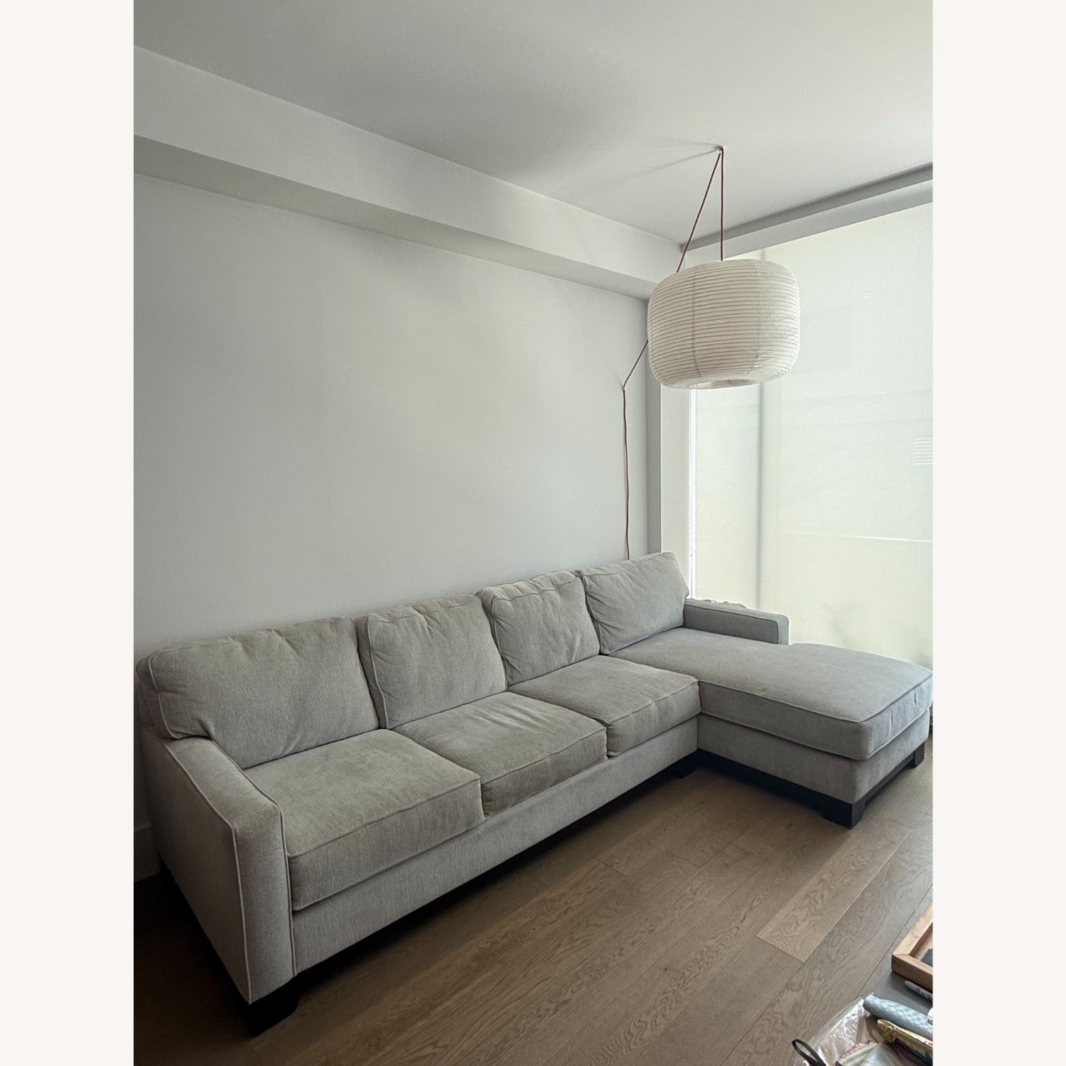 Raymour & Flanigan Arlo Light Gray 2 Piece Sectional - image-1