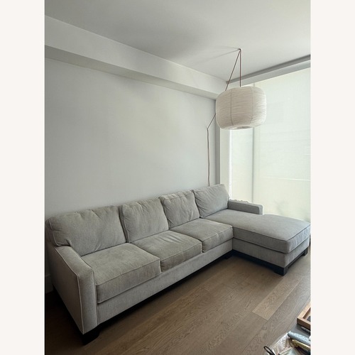 Used Raymour & Flanigan Arlo Light Gray 2 Piece Sectional for sale on AptDeco