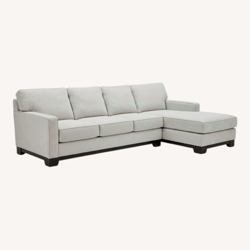 Used Raymour & Flanigan Arlo Light Gray 2 Piece Sectional for sale on AptDeco
