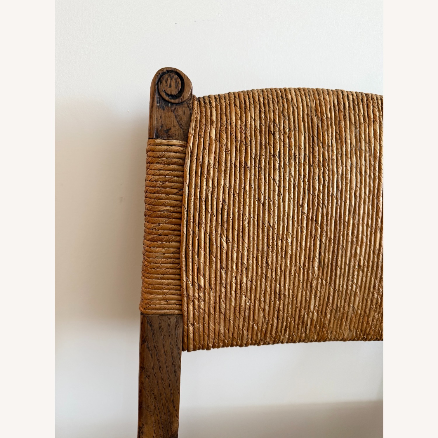 4 Vintage French Rush Dining Chairs - 1940s - image-7