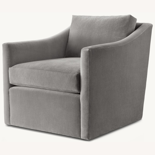 Used Restoration Hardware Oliver Light Gray Velvet Armchair for sale on AptDeco