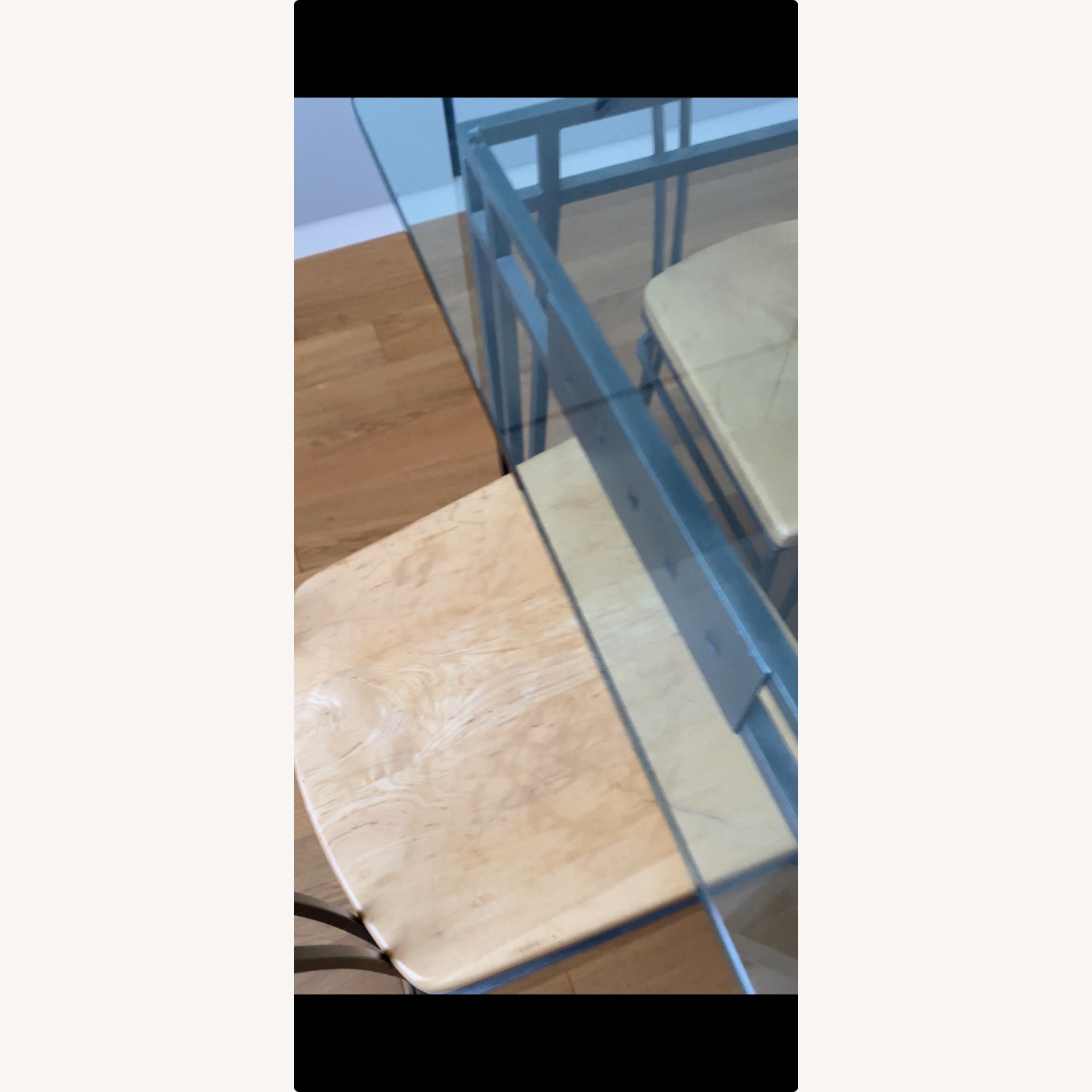 Glass Dining Set With 6 Chairs - Wood and Metal - image-5