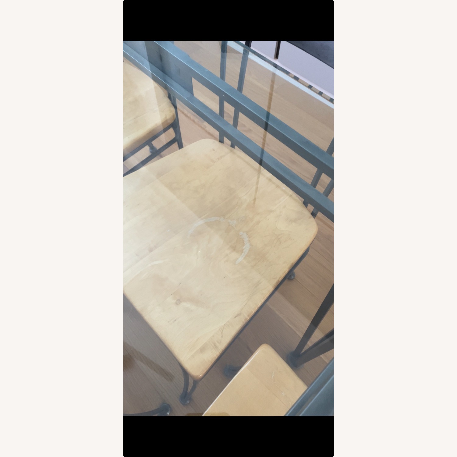 Glass Dining Set With 6 Chairs - Wood and Metal - image-6