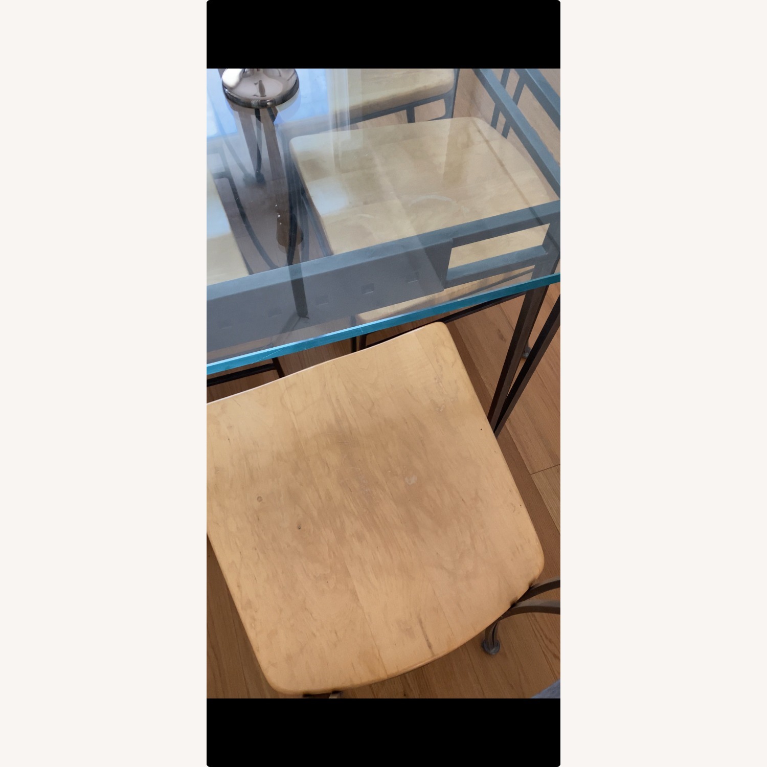 Glass Dining Set With 6 Chairs - Wood and Metal - image-4