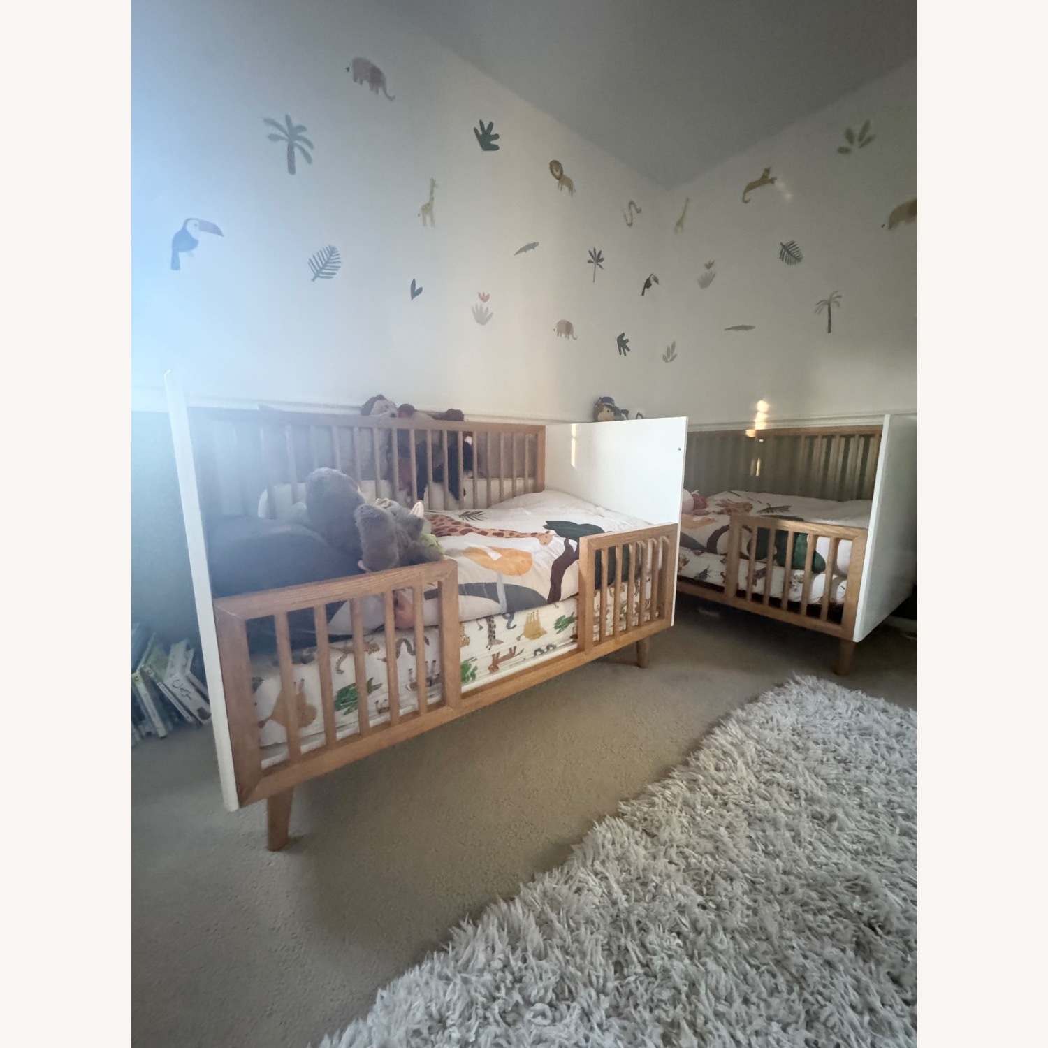 Crate & Barrel Mid-Century Spindle Cribs with Conversion Kit - image-9