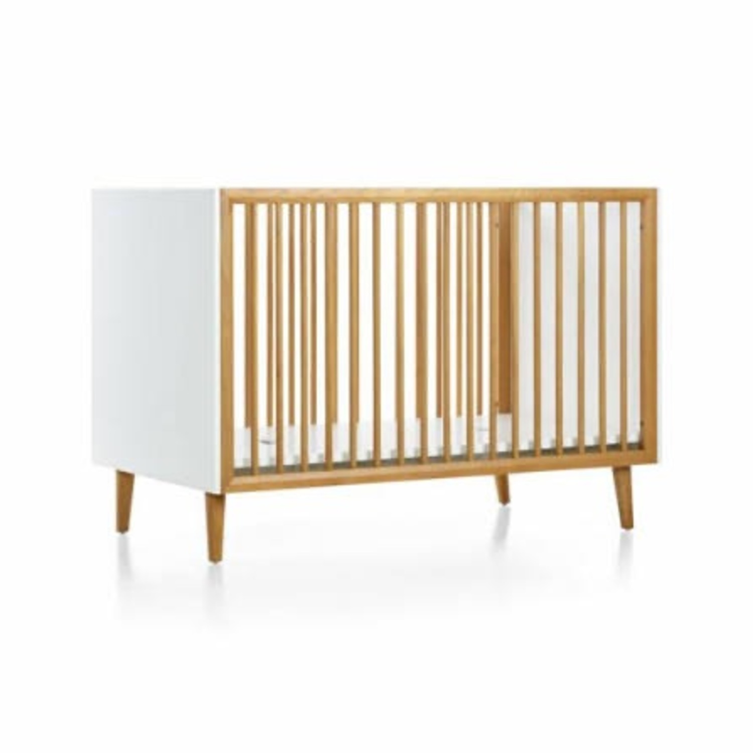 Crate & Barrel Mid-Century Spindle Cribs with Conversion Kit - image-1