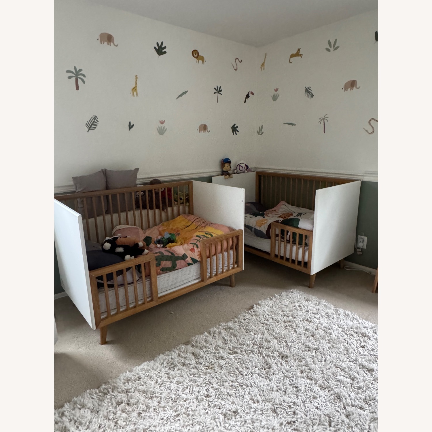 Crate & Barrel Mid-Century Spindle Cribs with Conversion Kit - image-3