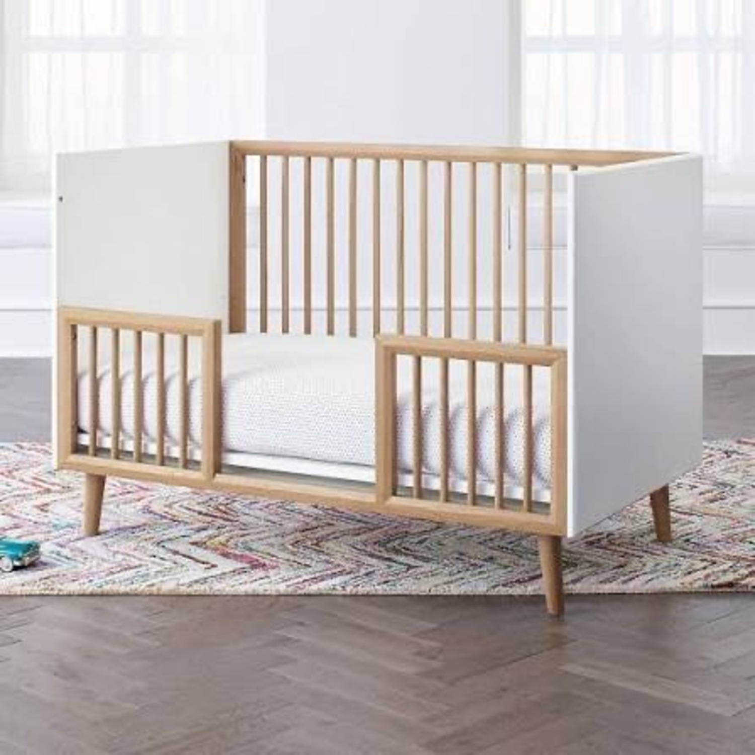 Crate & Barrel Mid-Century Spindle Cribs with Conversion Kit - image-2