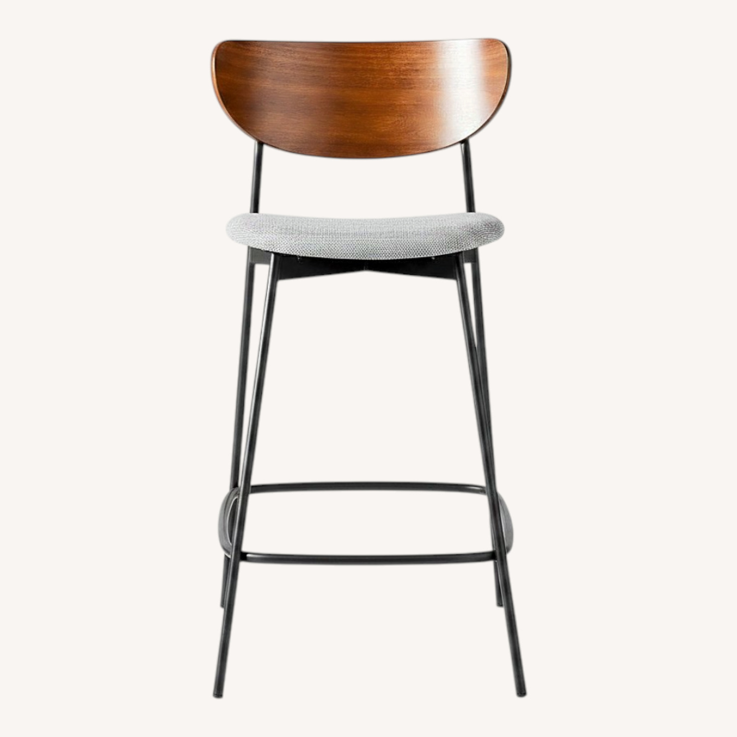 West Elm Modern Petal Dark Gray Wood Stool - image-0