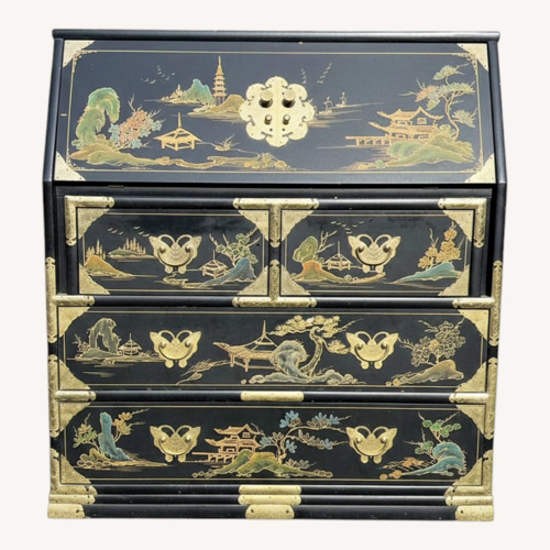 Used Vintage Chinoiserie Secretary Desk, Hand-Painted for sale on AptDeco