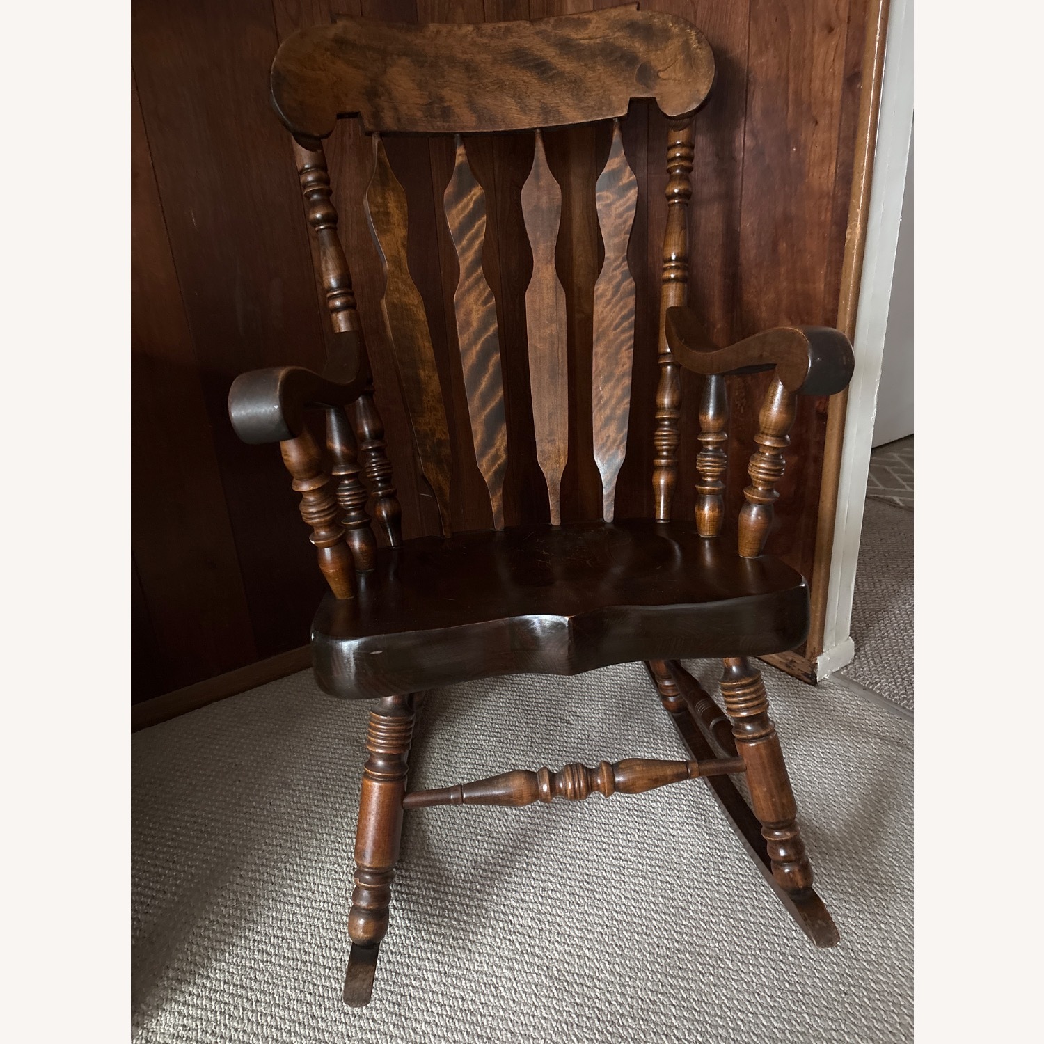 Vintage Antique Wood Nursing Chair - image-1