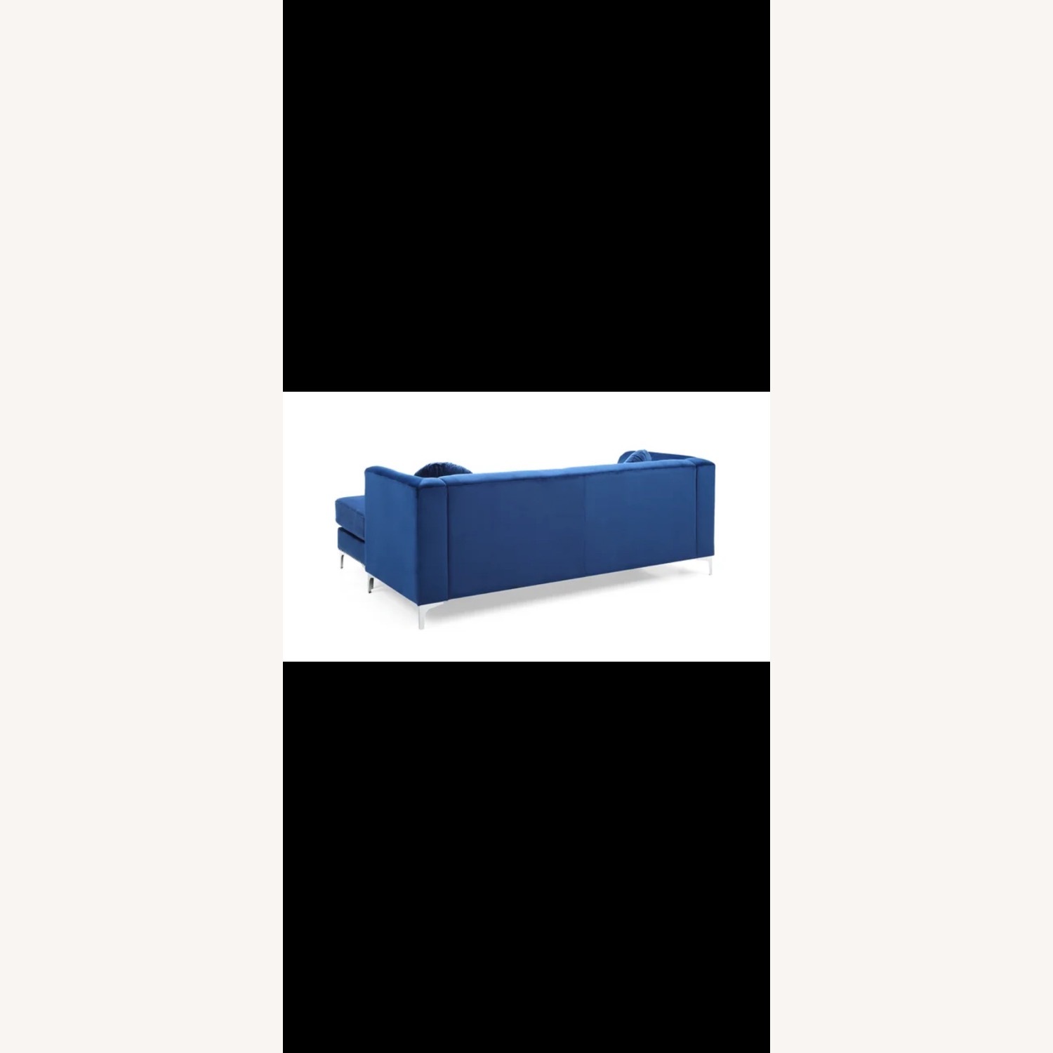 Blue Fabric Chaise Lounge - image-4