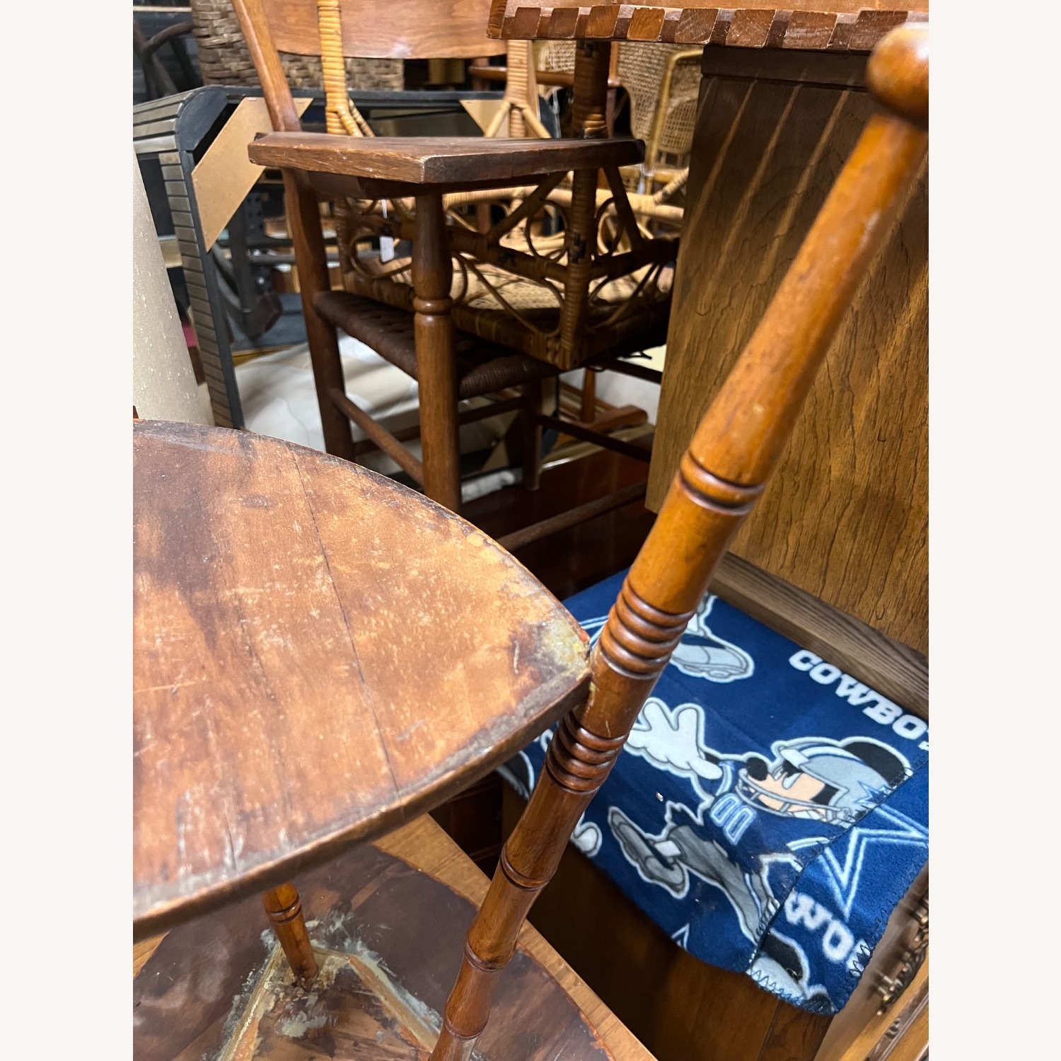 Vintage/Antique Finds Dark Brown Wood Side Table - image-27