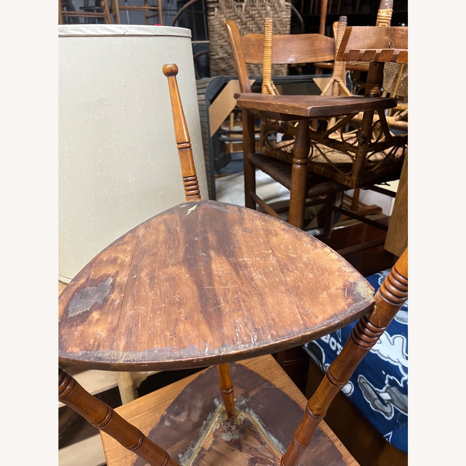 Vintage/Antique Finds Dark Brown Wood Side Table - image-28