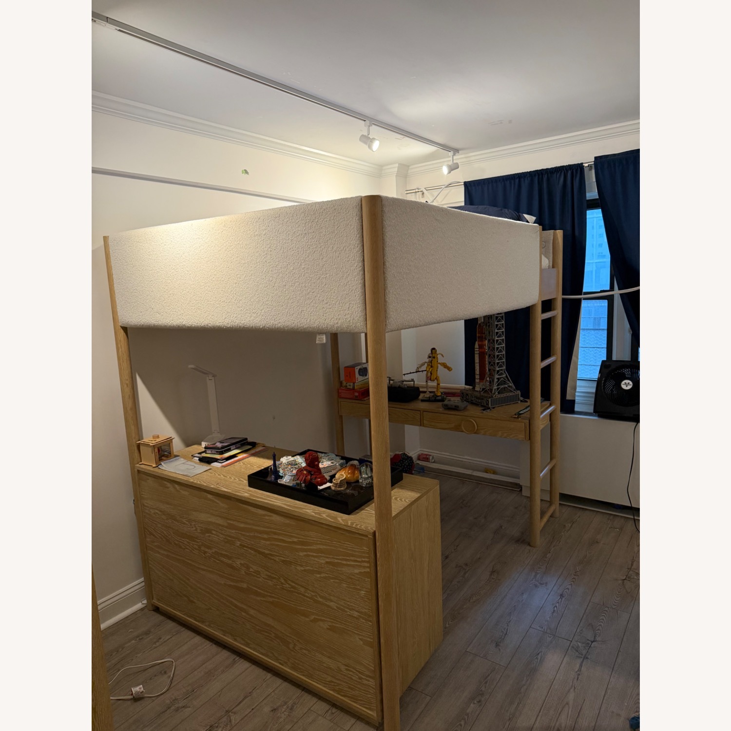 West Elm Statement Loft Bed With Desk and Storage (Full) - image-2