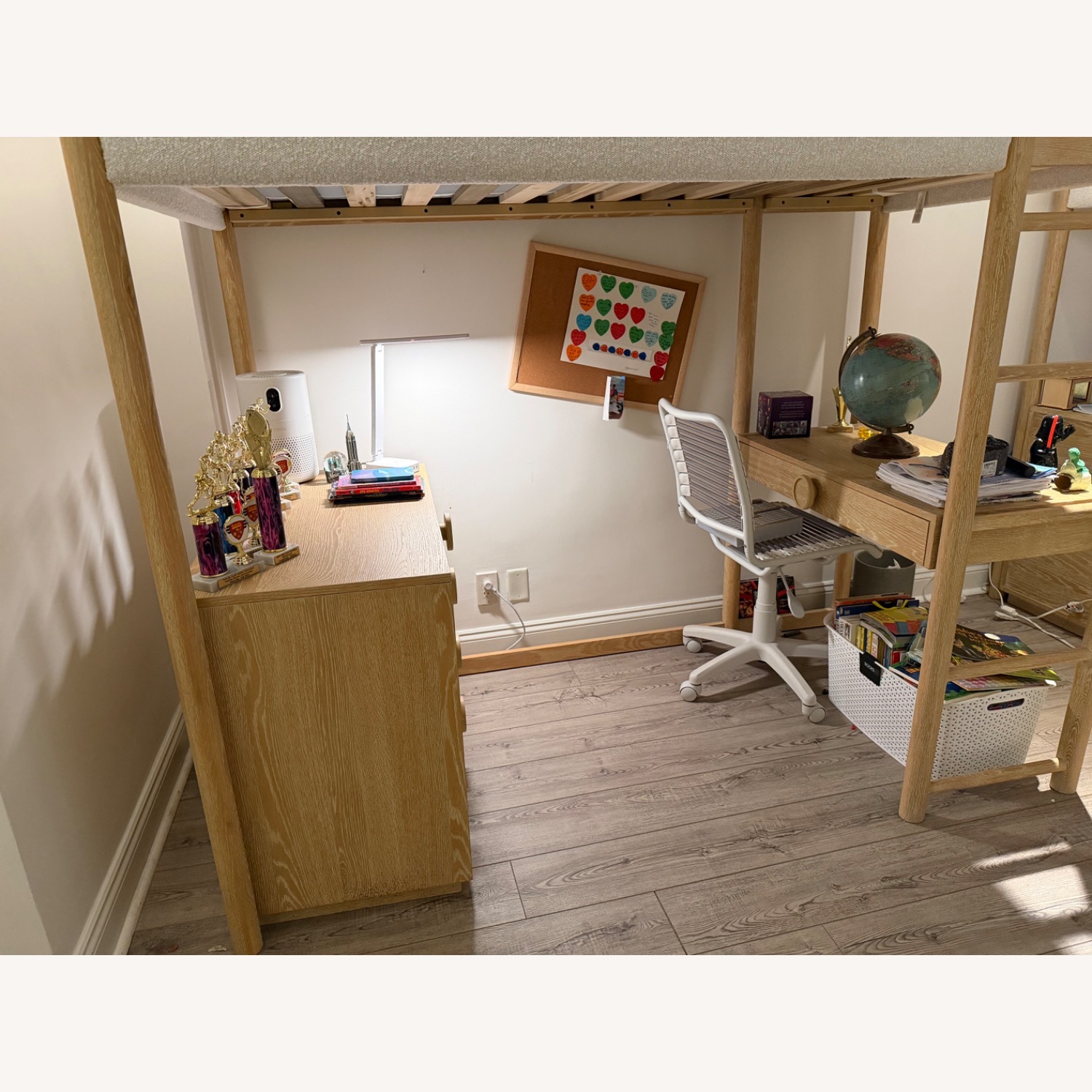 West Elm Loft Bed with Desk & Dresser (Twin) - image-3