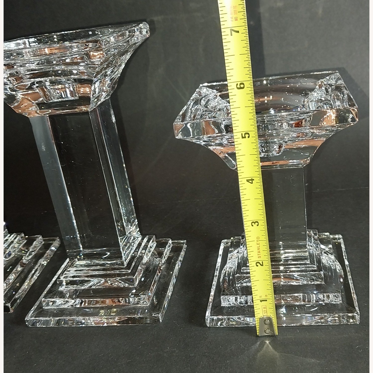 Crystal Candle Holders Pillar Style Set of 3  - image-9