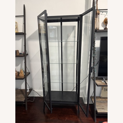 Used IKEA MILSBO Black Glass Media Storage for sale on AptDeco