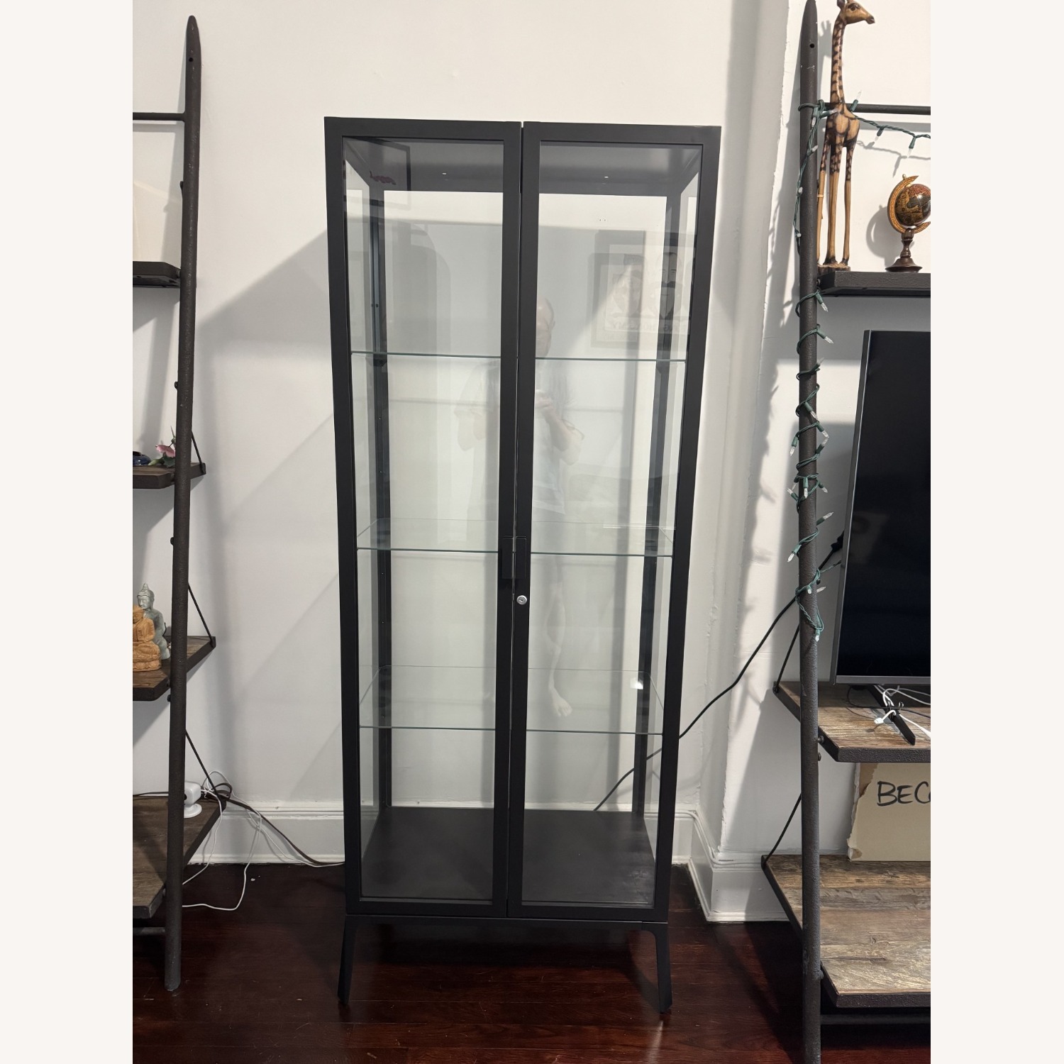 IKEA MILSBO Black Glass Media Storage - image-2