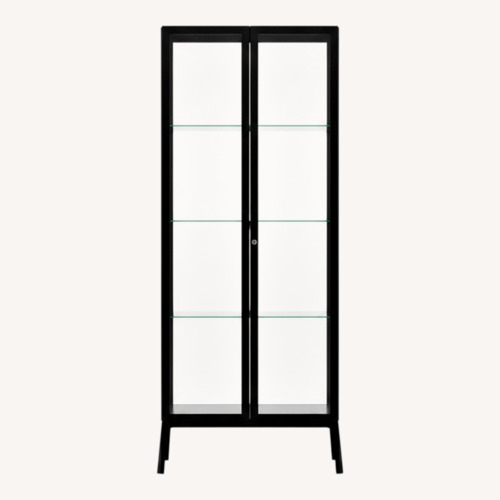Used IKEA MILSBO Black Glass Media Storage for sale on AptDeco