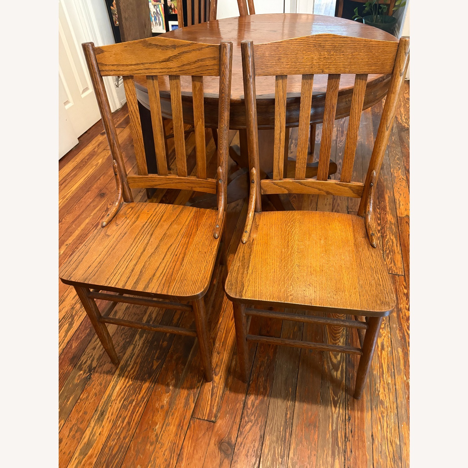 Wood Round Table with 4 Chairs - image-6