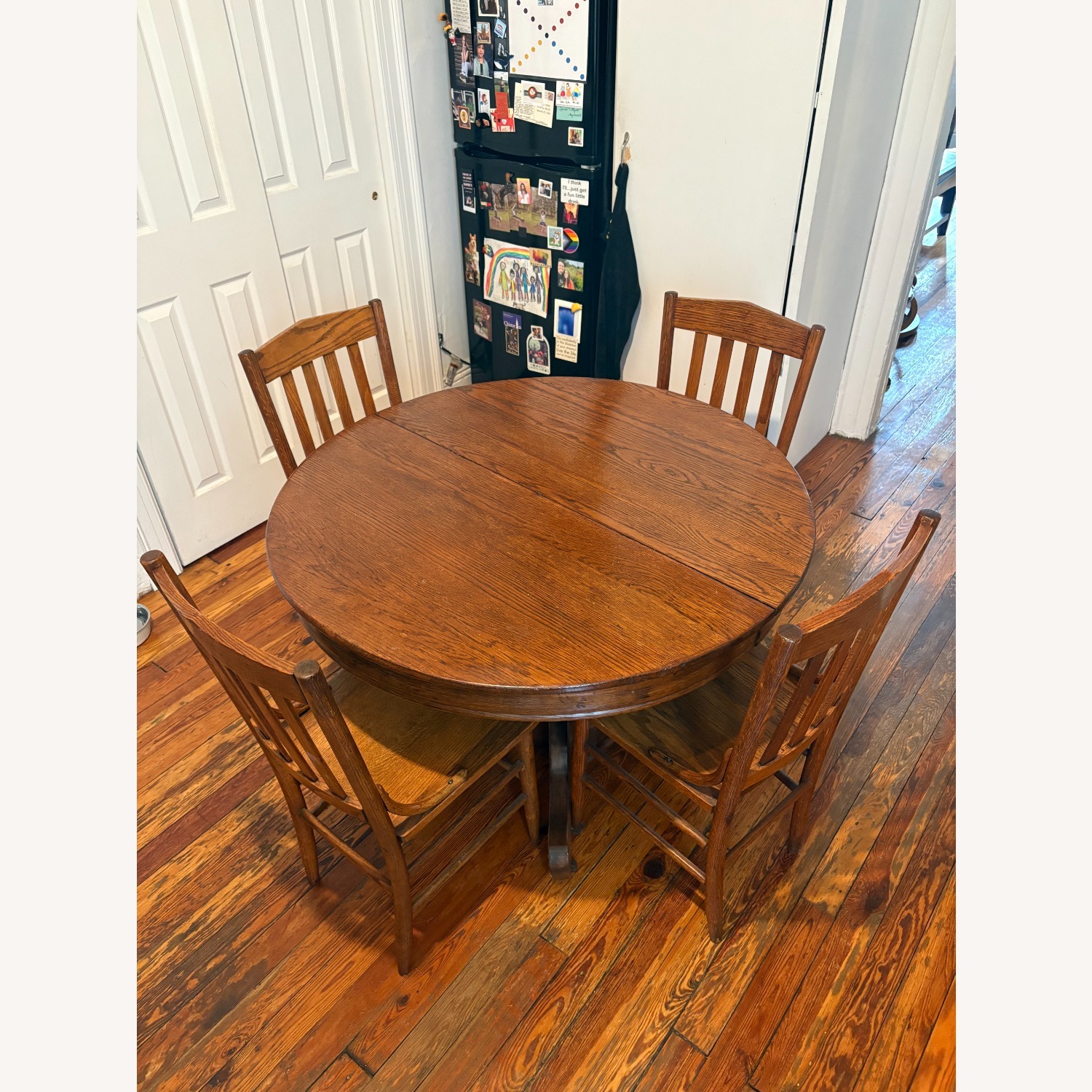 Wood Round Table with 4 Chairs - image-1