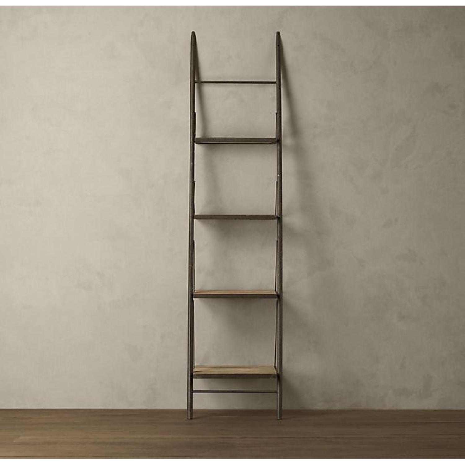 Restoration Hardware Reclaimed Elm & Iron Floor Shelving Narrow - image-4
