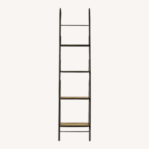 Used Restoration Hardware Reclaimed Elm & Iron Floor Shelving Narrow for sale on AptDeco