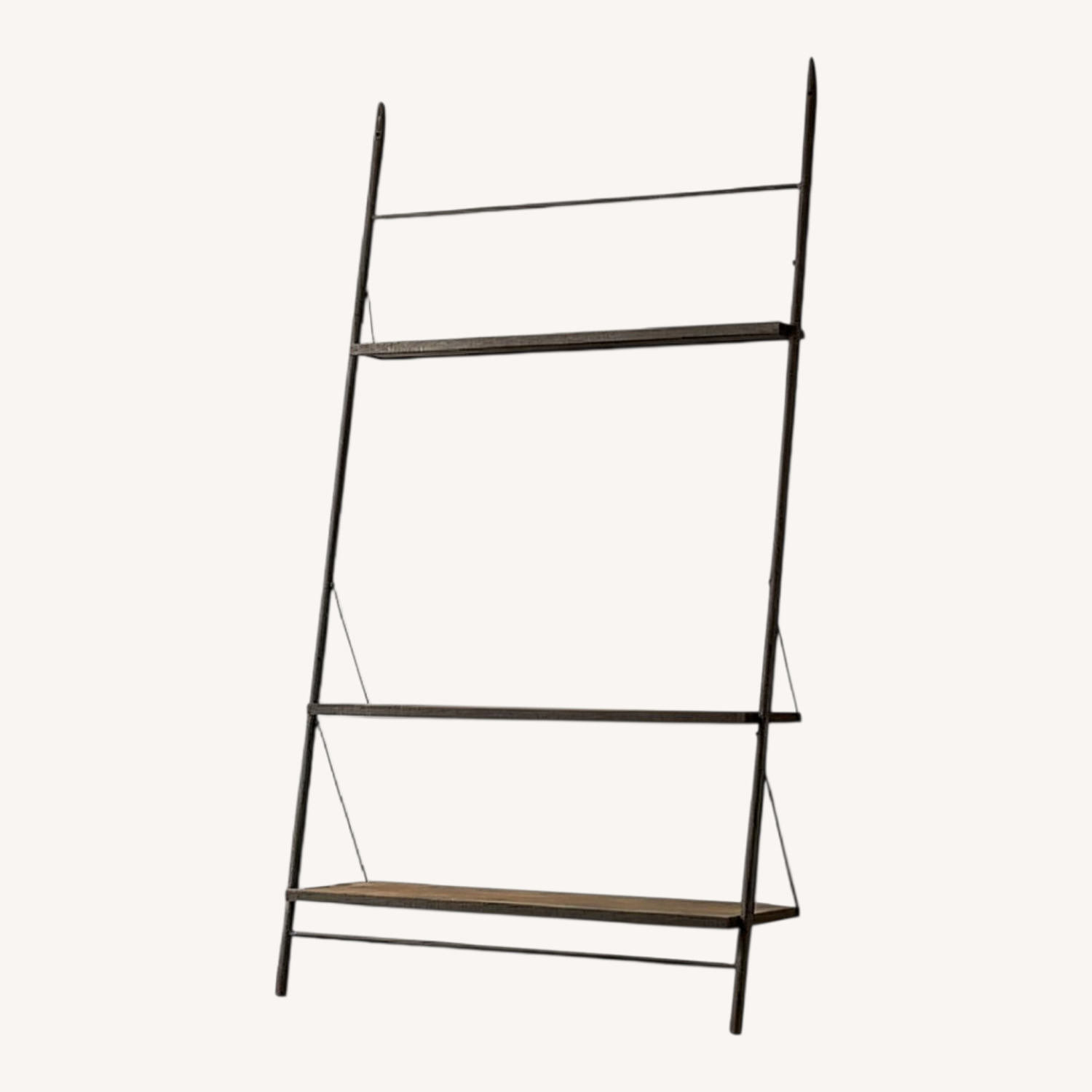 Restoration Hardware Reclaimed Elm & Iron Floor Shelving - image-0