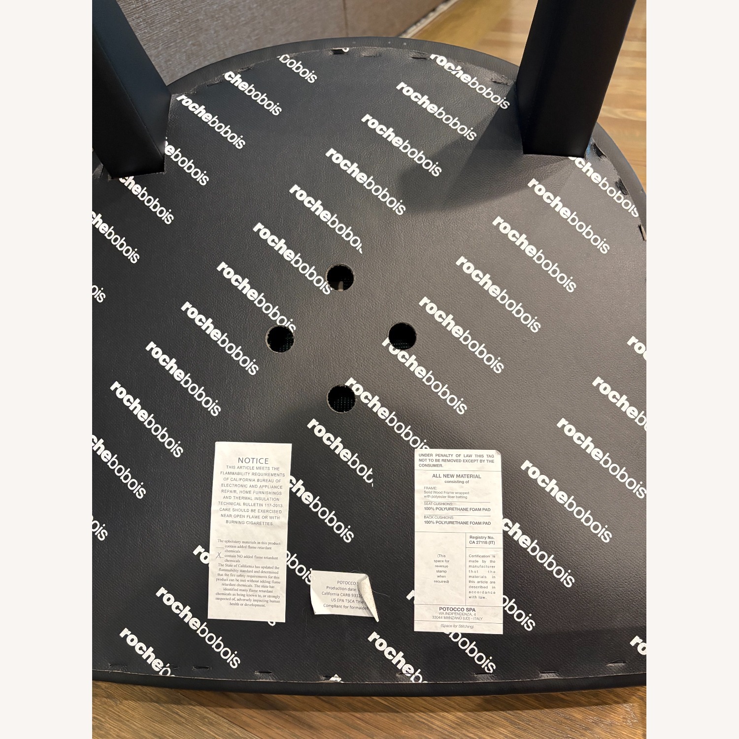 Roche Bobois Steeple Black Leather Dining Chairs - image-3