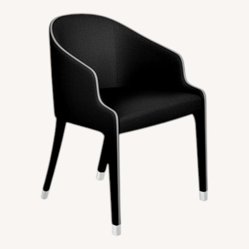 Used Roche Bobois Steeple Black Leather Dining Chairs for sale on AptDeco