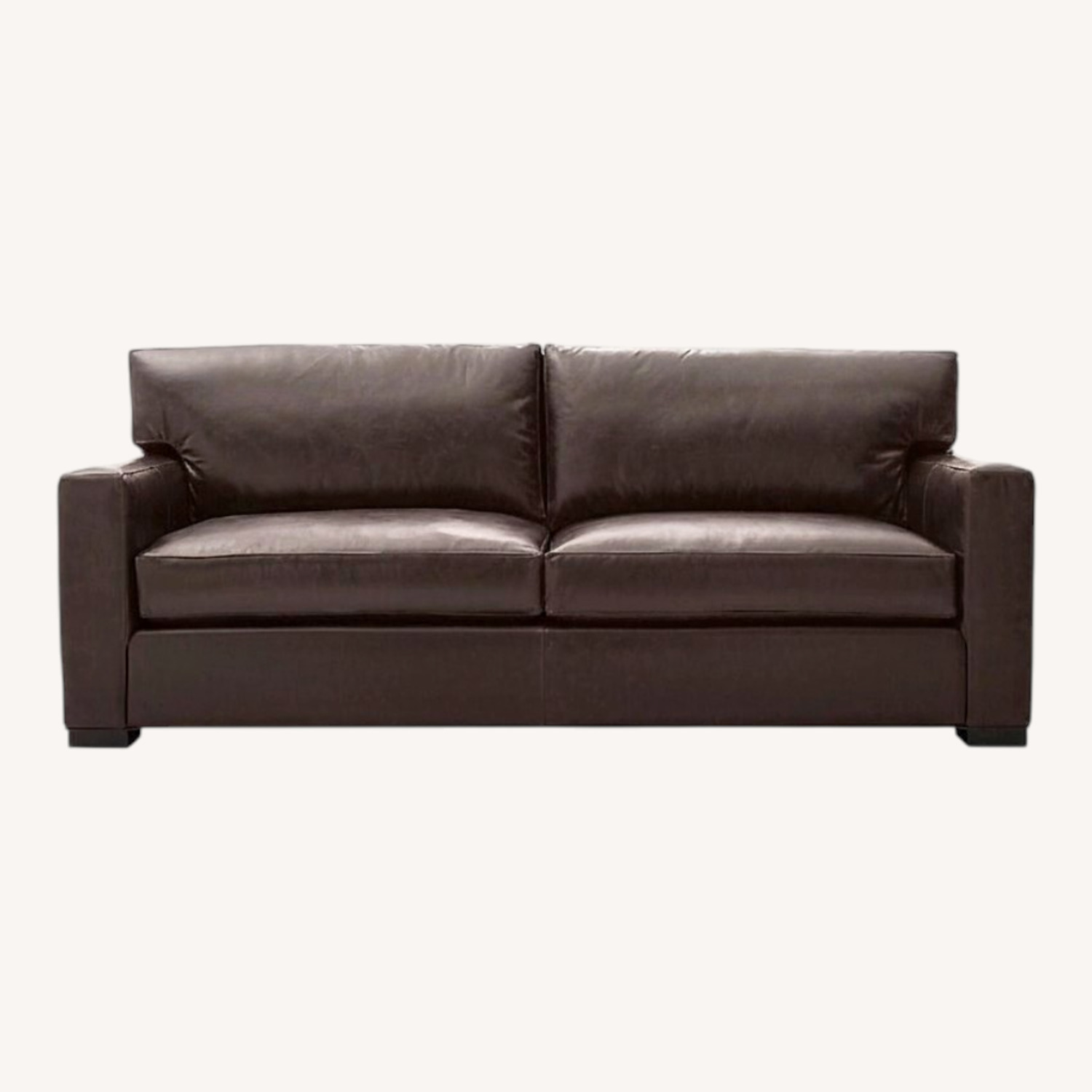 Crate & Barrel Dark Brown Leather Sleeper Sofa - image-0