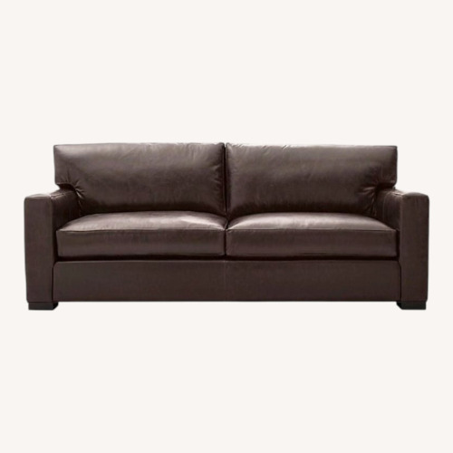 Used Crate & Barrel Dark Brown Leather Sleeper Sofa for sale on AptDeco