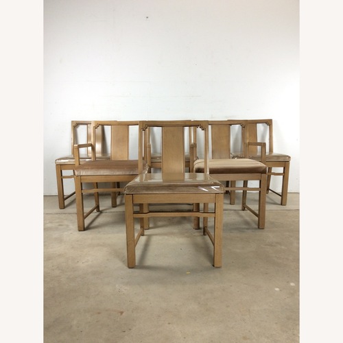 Used Set of 6 Mid Century Limed Walnut Dining Chairs for sale on AptDeco