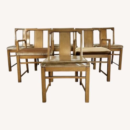Used Set of 6 Mid Century Limed Walnut Dining Chairs for sale on AptDeco