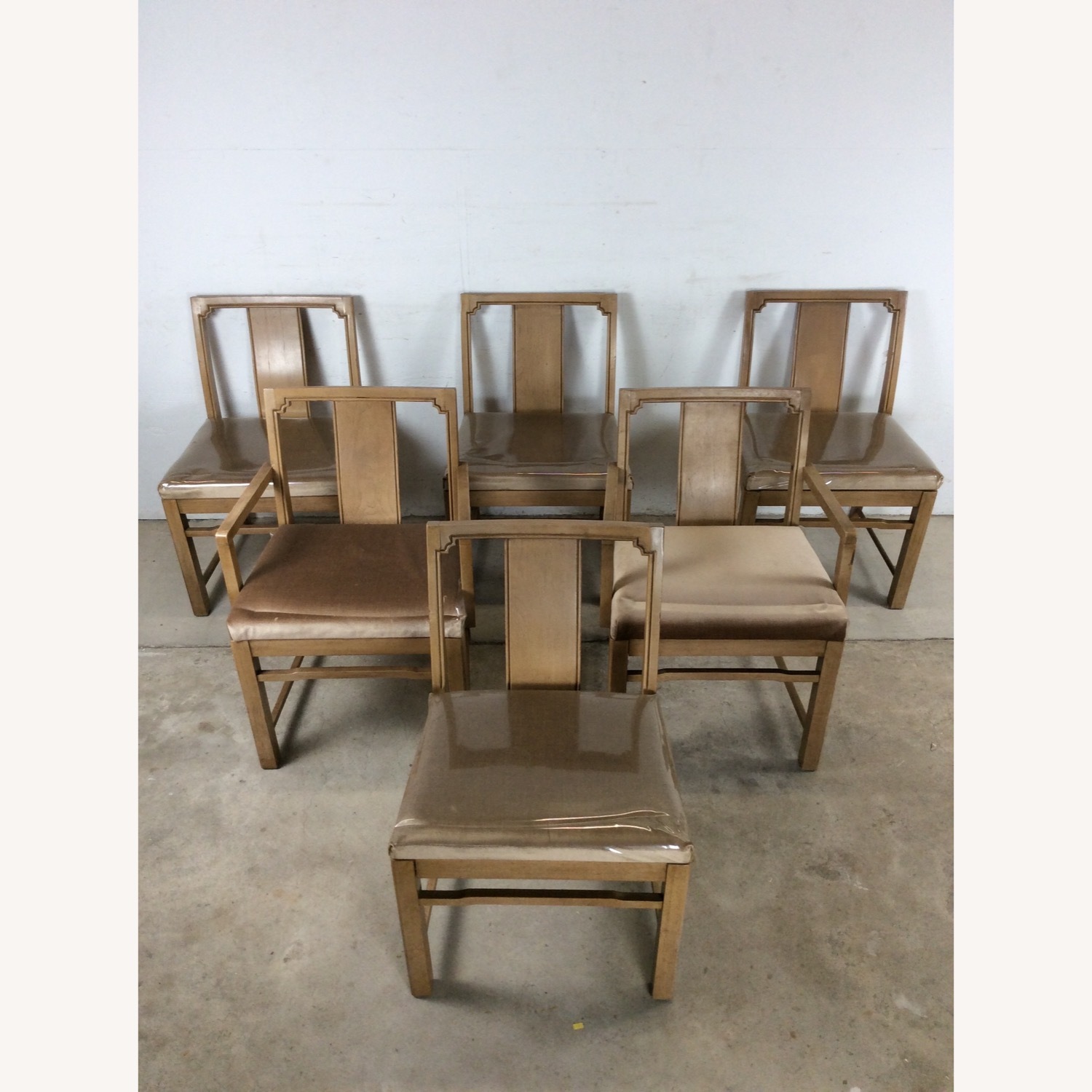 Set of 6 Mid Century Limed Walnut Dining Chairs - image-2