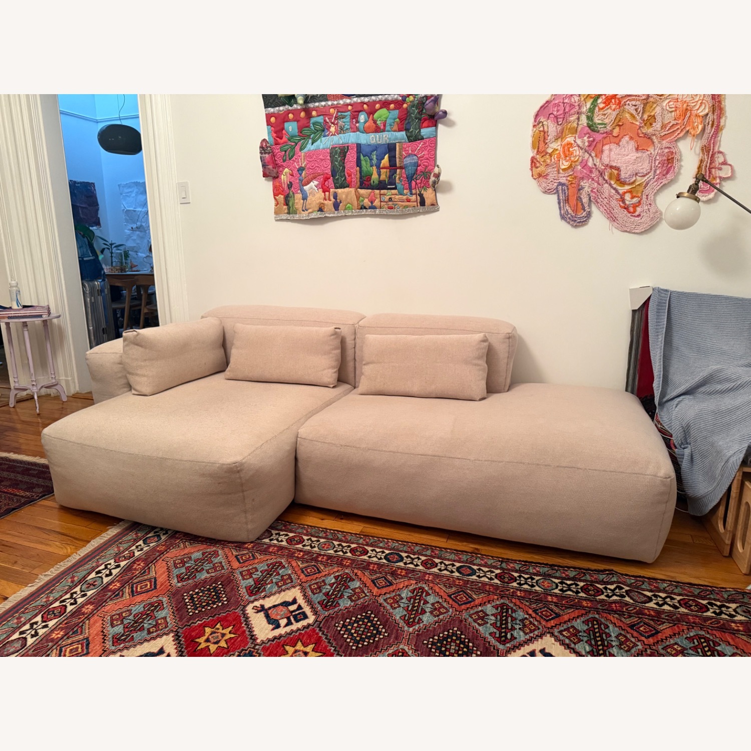 Hay Pink Fabric 2 Piece Sectional - image-1