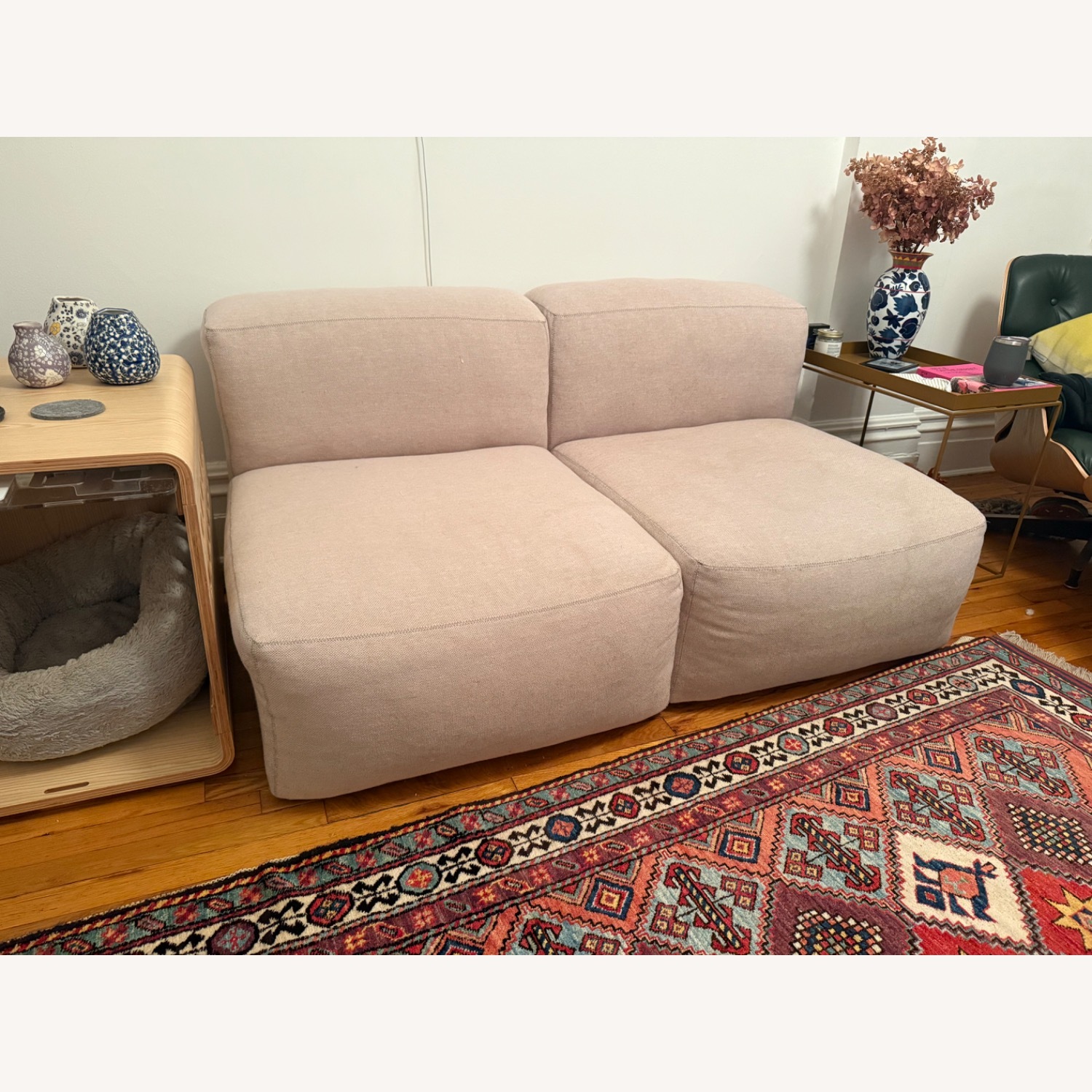 Hay Pink Fabric 2 Seater Sofa - image-2