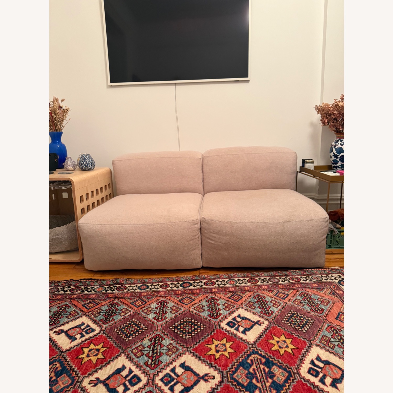 Hay Pink Fabric 2 Seater Sofa - image-6