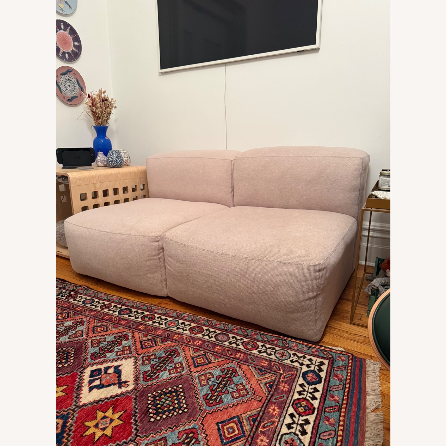 Hay Pink Fabric 2 Seater Sofa - image-3