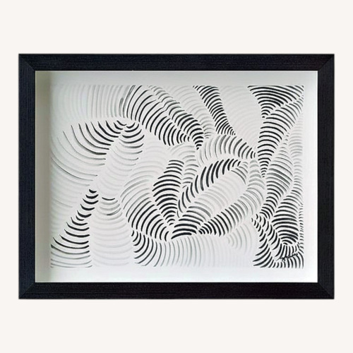 Used CB2 White Wood Picture Frame for sale on AptDeco