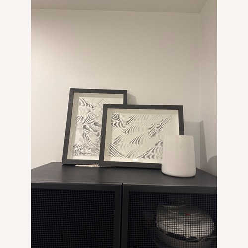 Used CB2 White Wood Picture Frame for sale on AptDeco