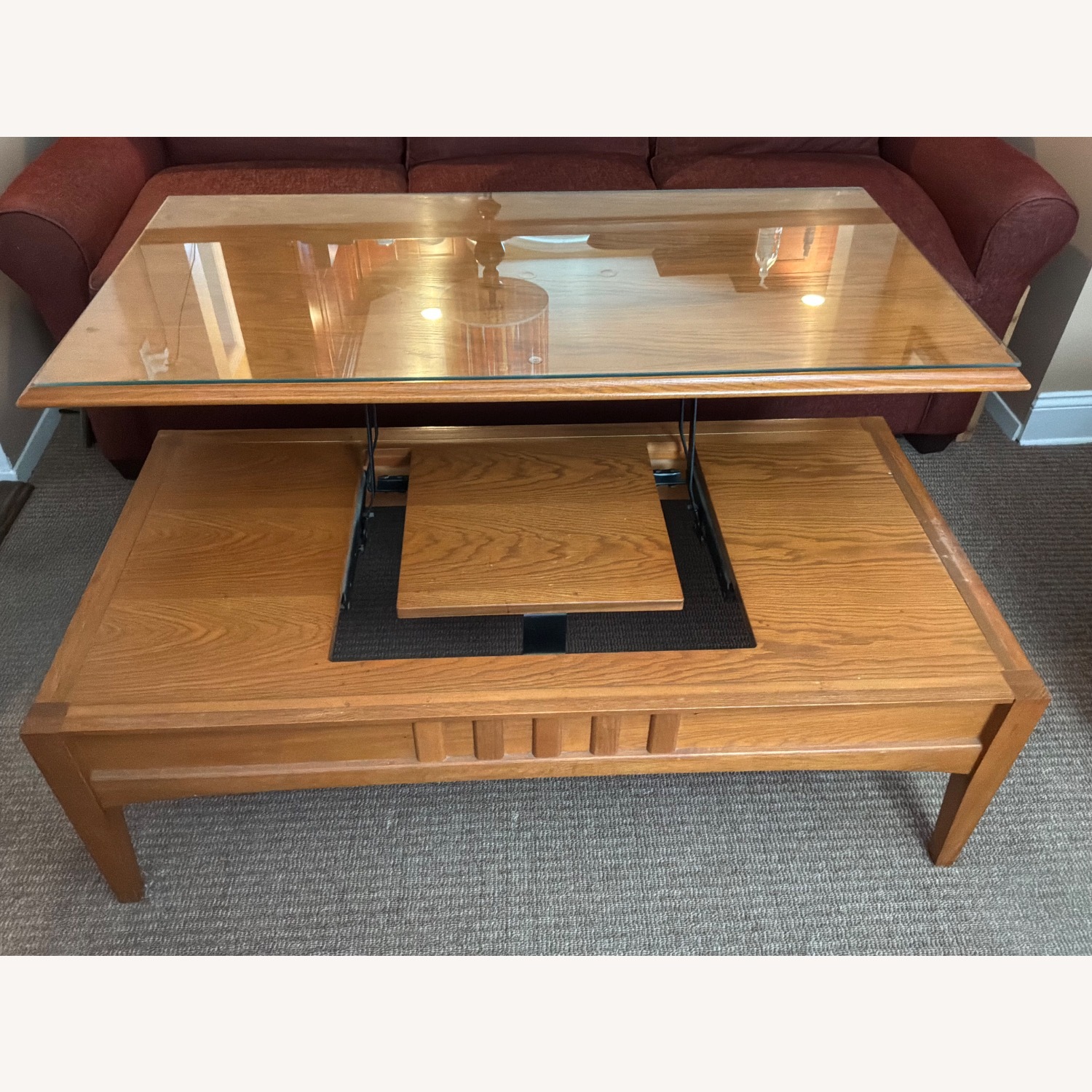 Ethan Allen Light Brown Wood Coffee Table - image-2