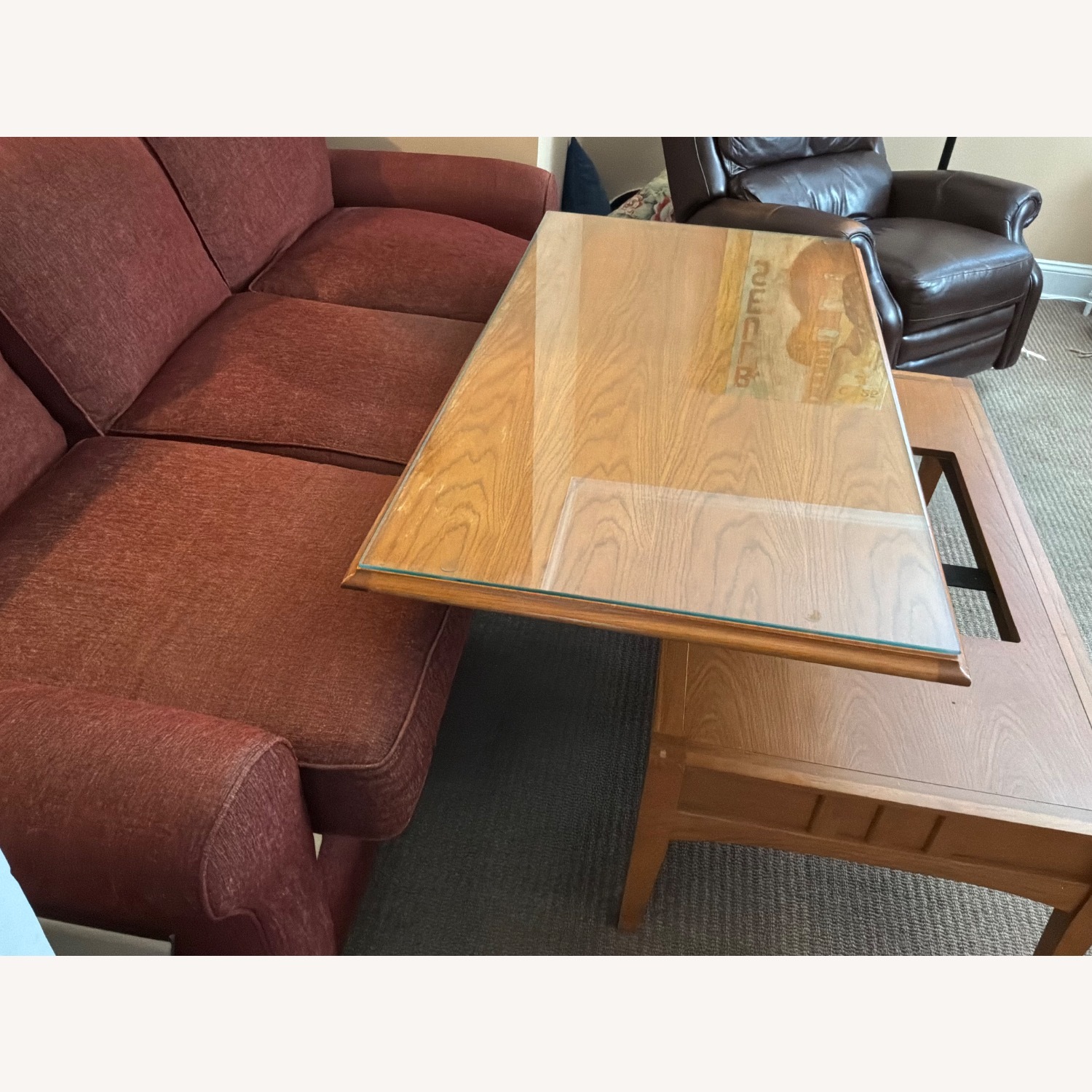 Ethan Allen Light Brown Wood Coffee Table - image-4